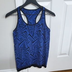 Sale Fabletics Blue &Black Womens Athletic Top (L)